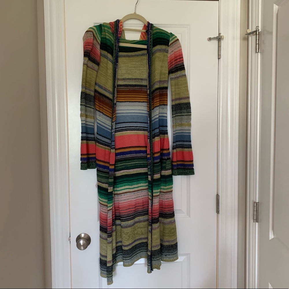Free People Santa Fe Knit Long Hooded Cardigan